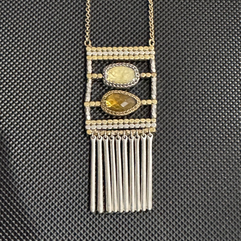 Elegant Gold and Silver Pendant Necklace